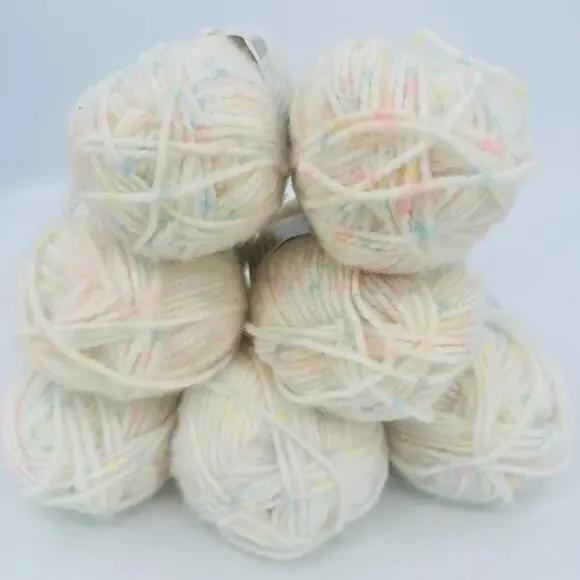 7 Vintage Lion Brand Baby Jiffy Quick & Easy Mohair Look Yarn CORAL GABLES SPOT - Picture 6 of 13